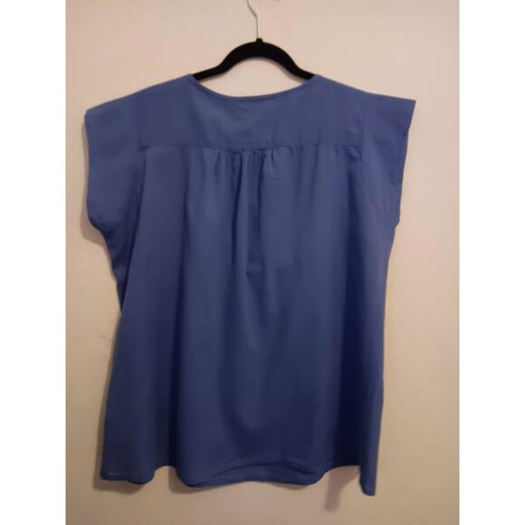 Anandas Collection blouse, Women's sz XL, embroidered floral, v-neck sleeveless - Picture 5 of 6